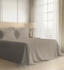Simply Taupe Solid 600 TC Cotton Super King Sized Bedsheet with 4 Pillow Covers