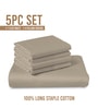 Simply Taupe Solid 800 TC Cotton Super King Sized Bedsheet with 4 Pillow Covers