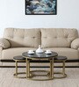 Sindra Nesting Coffee Table Set In Golden Finish