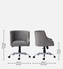 Sines Velvet Ergonomic Chair in Grey Colour