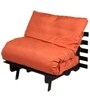 Single Futon in Orange Colour with Mattress