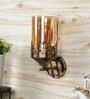 Single Iron Wall Light In Antic Finish