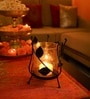 Black Metal Swirl Tealight Holder