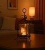 Black & Golden Metal Swirl Tealight Holder