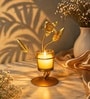 Golden Metal Floral Votive Tea Light Holder