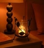 Black Metal Swirl Tealight Holder