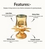 Golden Metal Lotus Tea Light Holder
