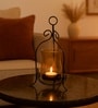 Black & Golden Metal Swirl Tealight Holder