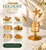 Golden Metal Floral Votive Tea Light Holder