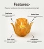 Golden Metal Lotus Tea Light Holder