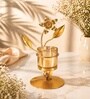 Golden Metal Floral Votive Tea Light Holder