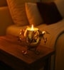 Golden Metal Tree-Shaped Hanging Tea Light Holder