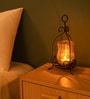 Black & Golden Metal Swirl Tealight Holder