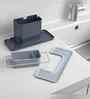 Sink Caddy (Large Countertop Sink Tray with Drain Holes, Dishwasher Safe (Grey)