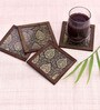 Sione Black  blended silk 4 Pcs Coasters