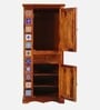 Siramika Sheesham Wood 1 Door Wardrobe In Honey Oak Finish