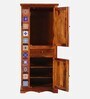 Siramika Sheesham Wood 1 Door Wardrobe In Honey Oak Finish