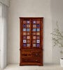 Siramika Sheesham Wood 2 Door Wardrobe In Honey Oak Finish With Drawer