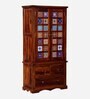 Siramika Sheesham Wood 2 Door Wardrobe In Honey Oak Finish With Drawer