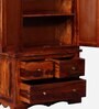 Siramika Sheesham Wood 2 Door Wardrobe In Honey Oak Finish With Drawer
