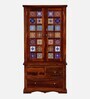Siramika Sheesham Wood 2 Door Wardrobe In Honey Oak Finish With Drawer
