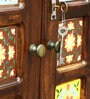 Siramika Sheesham Wood 2 Door Wardrobe In Provincial Teak Finish With Drawer