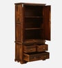 Siramika Sheesham Wood 2 Door Wardrobe In Provincial Teak Finish With Drawer