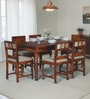 Siramika Sheesham Wood 6 Seater Dining Set In Honey Oak Finish Siramika Sheesham Wood 6 Seater Dining Set In Honey Oak Finish