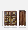 Siramika Sheesham Wood Bar Cabinet In Provincial Teak Finish