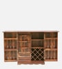 Siramika Sheesham Wood Bar Cabinet In Rustic Teak Finish