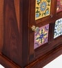 Siramika Sheesham Wood Bedside Table (LHS Door) In Honey Oak Finish