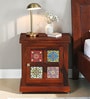 Siramika Sheesham Wood Bedside Table (Lhs Door) In Honey Oak Finish Siramika Sheesham Wood Bedside Table (Lhs Door) In Honey Oak Finish