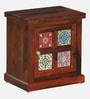 Siramika Sheesham Wood Bedside Table (Lhs Door) In Honey Oak Finish Siramika Sheesham Wood Bedside Table (Lhs Door) In Honey Oak Finish