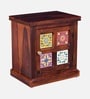 Siramika Sheesham Wood Bedside Table (LHS Door) In Honey Oak Finish