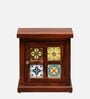 Siramika Sheesham Wood Bedside Table (Rhs Door) In Honey Oak Finish