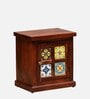 Siramika Sheesham Wood Bedside Table (Rhs Door) In Honey Oak Finish