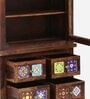 Siramika Sheesham Wood Book Case in Provincial Teak Finish