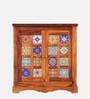 Siramika Sheesham Wood Cabinet In Honey Oak Finish
