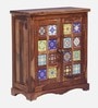 Siramika Sheesham Wood Cabinet In Rustic Teak Finish