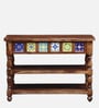 Siramika Sheesham Wood Console Table In Rustic Teak Finish