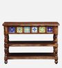 Siramika Sheesham Wood Console Table In Rustic Teak Finish