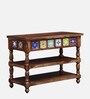 Siramika Sheesham Wood Console Table In Rustic Teak Finish