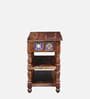 Siramika Sheesham Wood Console Table In Rustic Teak Finish