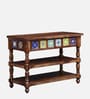 Siramika Sheesham Wood Console Table In Rustic Teak Finish