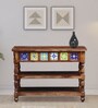 Siramika Sheesham Wood Console Table In Rustic Teak Finish