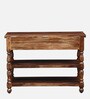 Siramika Sheesham Wood Console Table In Rustic Teak Finish