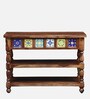 Siramika Sheesham Wood Console Table In Rustic Teak Finish