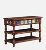Siramika Sheesham Wood Console Table In Rustic Teak Finish