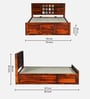 Siramika Sheesham Wood King Size Bed In Honey Oak Finish With Hydraulic Storage Siramika Sheesham Wood King Size Bed In Honey Oak Finish With Hydraulic Storage