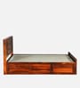 Siramika Sheesham Wood King Size Bed In Honey Oak Finish  With Hydraulic Storage